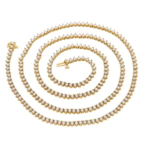 14K Yellow Gold Men's Tennis Chain  With 11.50 CT Diamonds