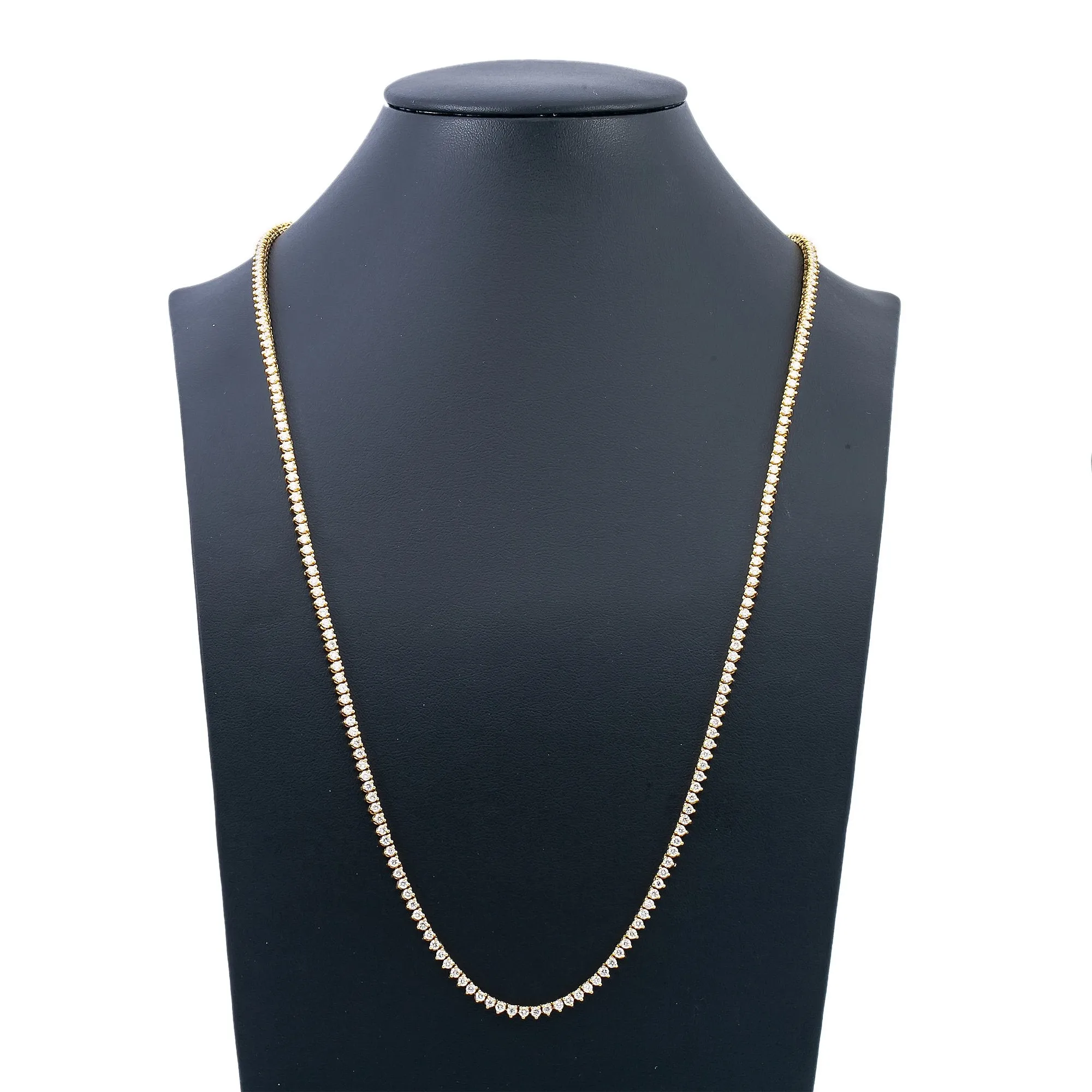 14K Yellow Gold Men's Tennis Chain  With 11.50 CT Diamonds