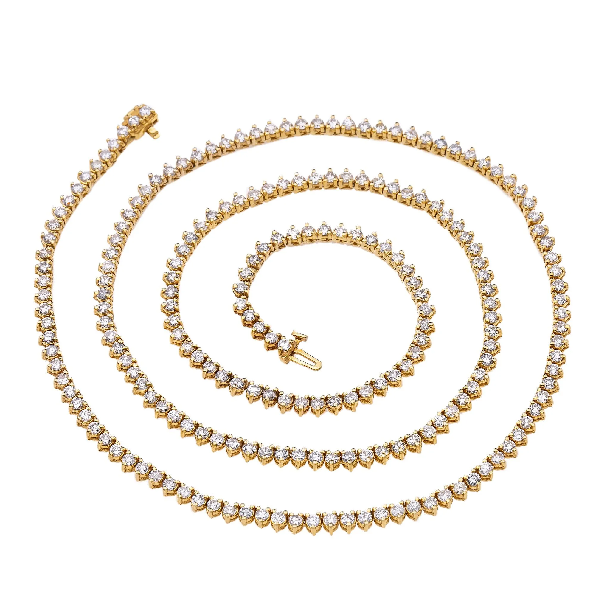 14K Yellow Gold Men's Tennis Chain With 12.05 CT Diamonds