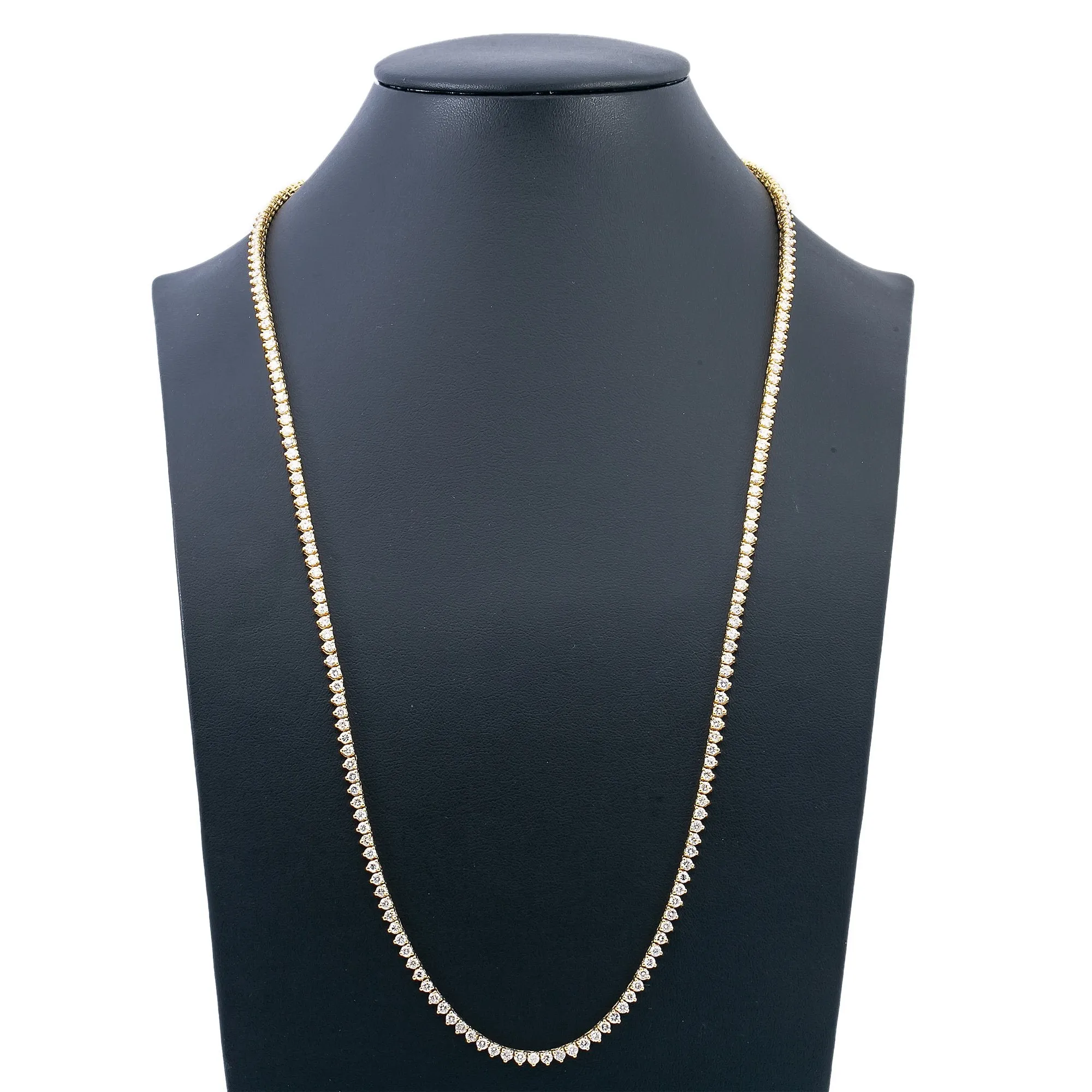 14K Yellow Gold Men's Tennis Chain With 12.05 CT Diamonds