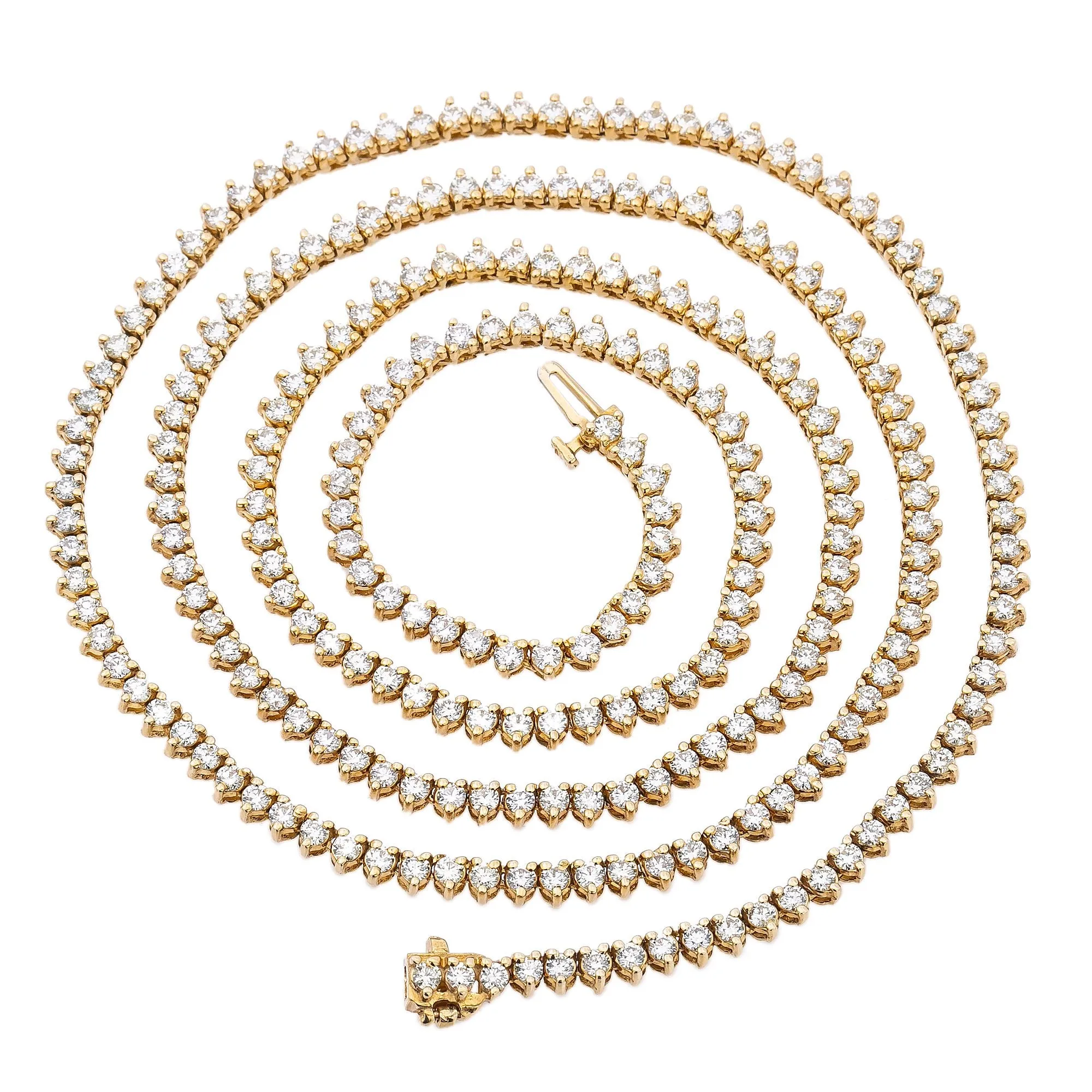 14K Yellow Gold Men's Tennis Chain  With 12.75 CT Diamonds