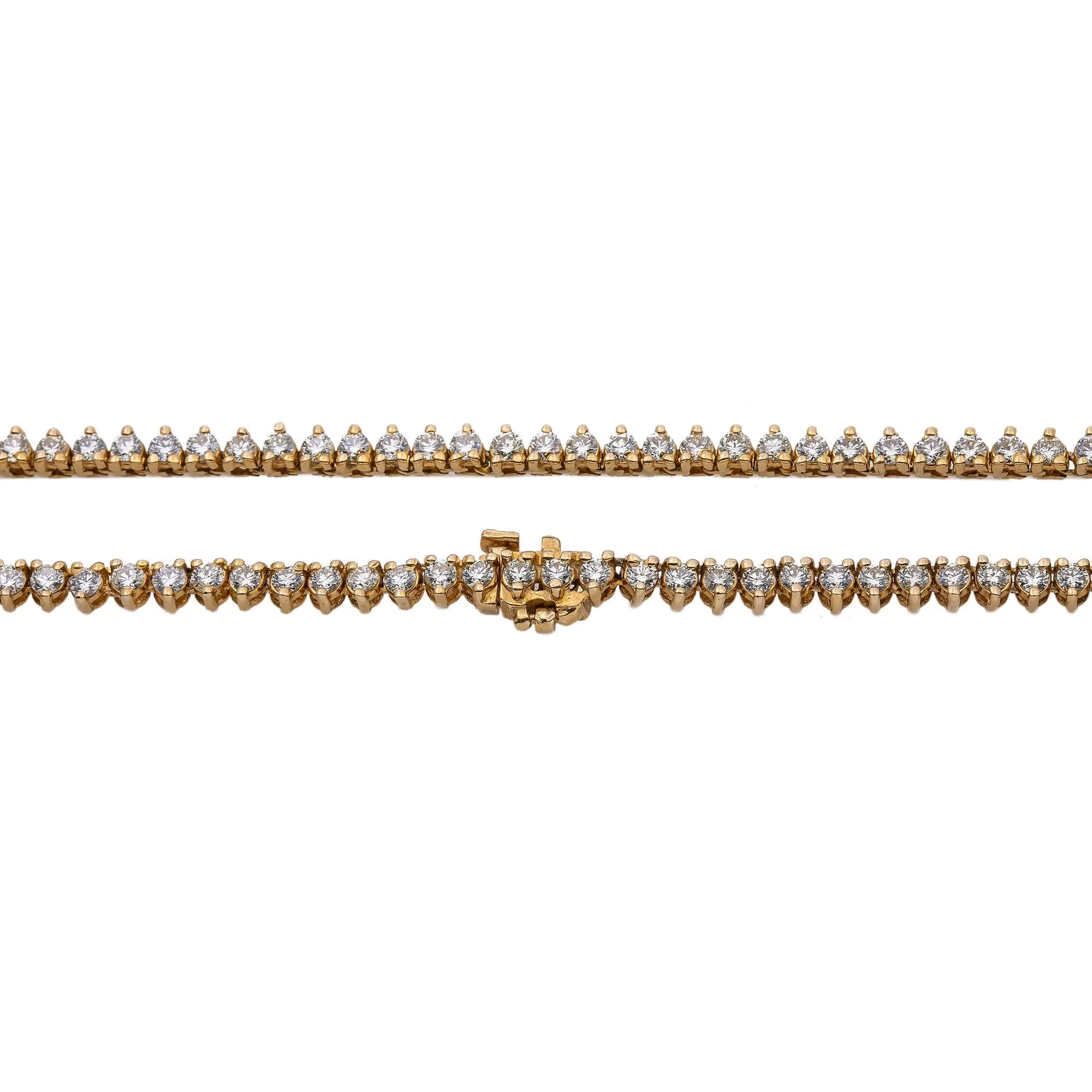 14K Yellow Gold Men's Tennis Chain  With 12.75 CT Diamonds