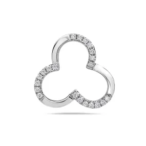 18K White Gold Clover Women's Pendant With 0.15 CT Diamonds