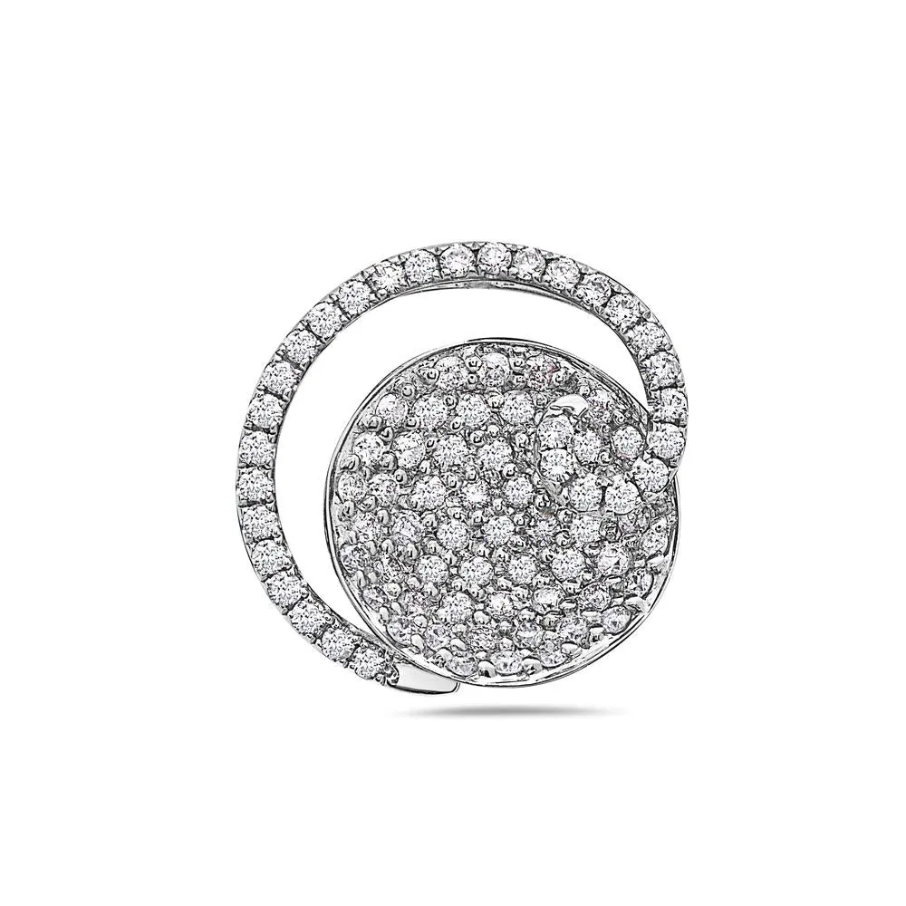 18K White Gold Eclipse Women's Pendant With 0.72 CT Diamonds