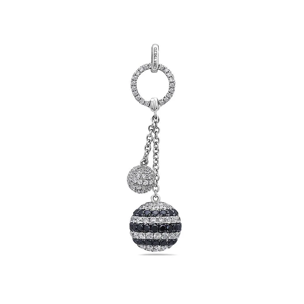 18K White Gold Floating Diamond Disks Women's Pendant with 3.26CT Diamonds