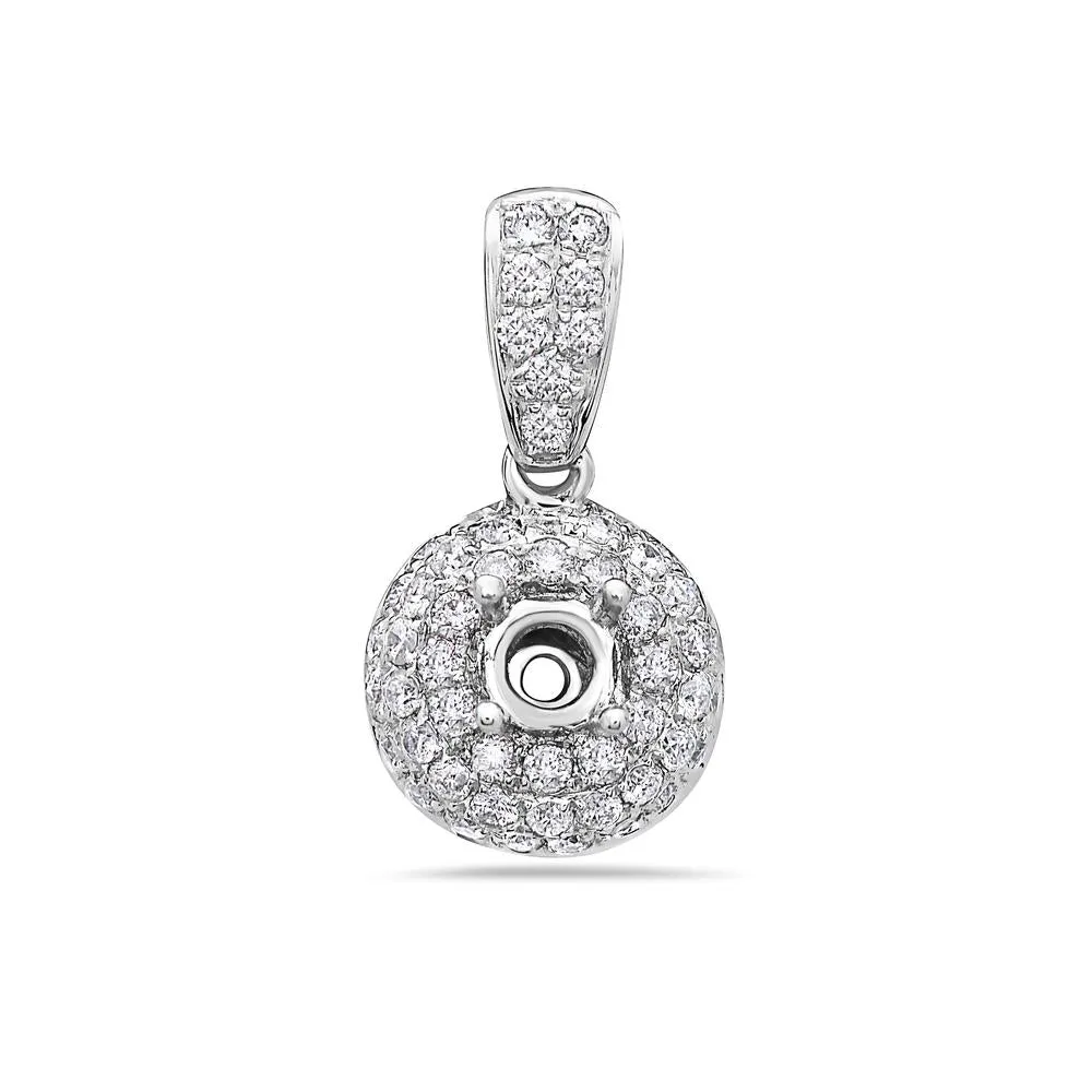 18K White Gold Women's Pendant With 0.72 CT Diamonds