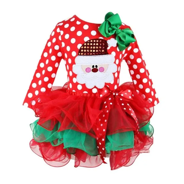 2018 Baby Cute Kids Girls Dress Christmas Style Costumes Party Clothing Long Sleeve Children Autumn Winter Princess Dresses