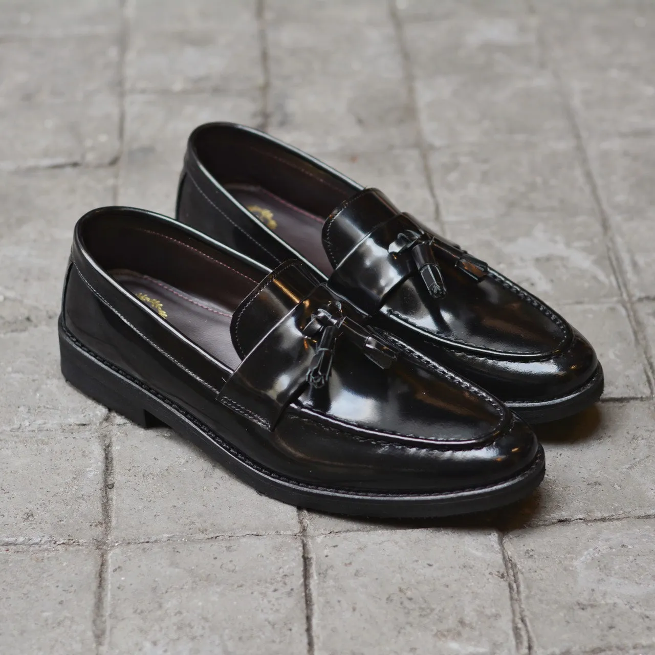 505 Tassel Loafer Strap PianoBlack x Black Soles