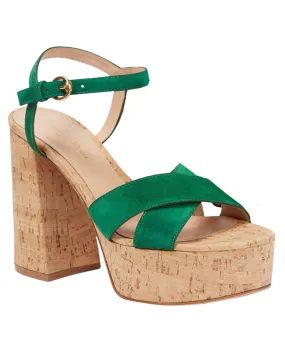 Bebe Platform Sandal in Leaf and Cork