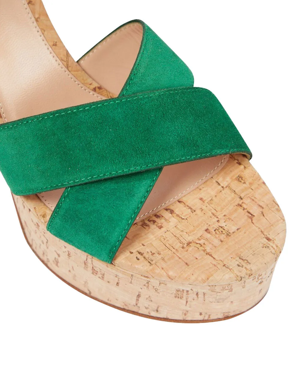 Bebe Platform Sandal in Leaf and Cork