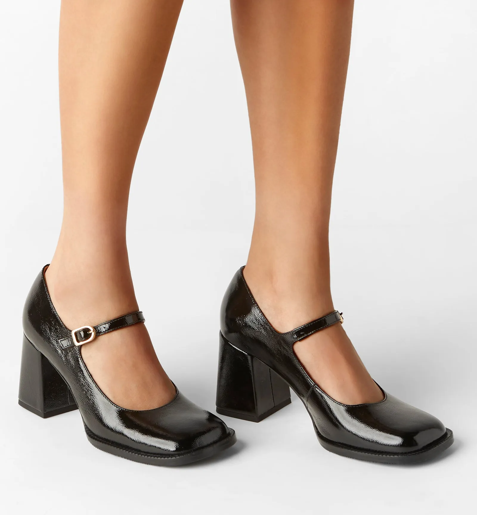 BIANCA CRINKLE LEATHER MARY JANE HEEL