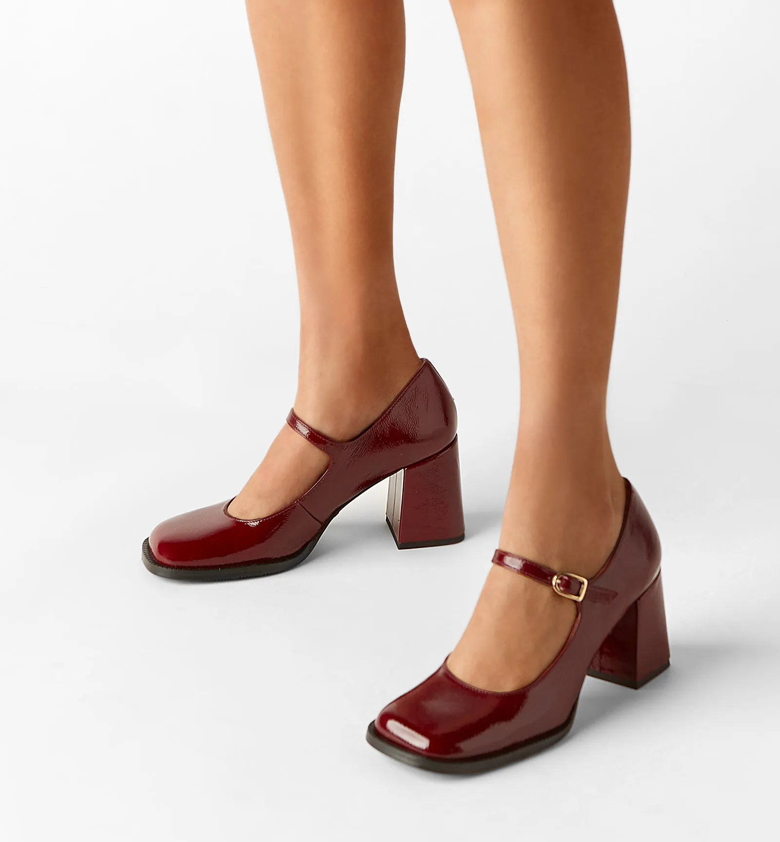 BIANCA CRINKLE LEATHER MARY JANE HEEL