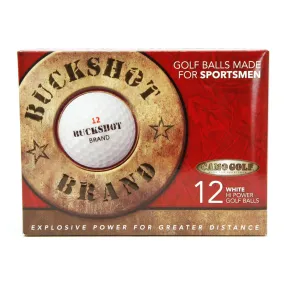 BUCKSHOT BRAND GOLF BALLS - 12 Golf Balls in Package