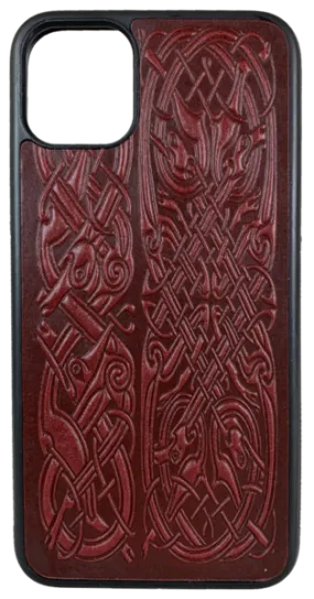 Celtic Hounds Leather iPhone Case