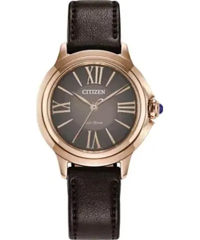 Citizen Women's Classic Ceci Rose Gold Tone 32 Millimeter Watch with Brown Leather Strap