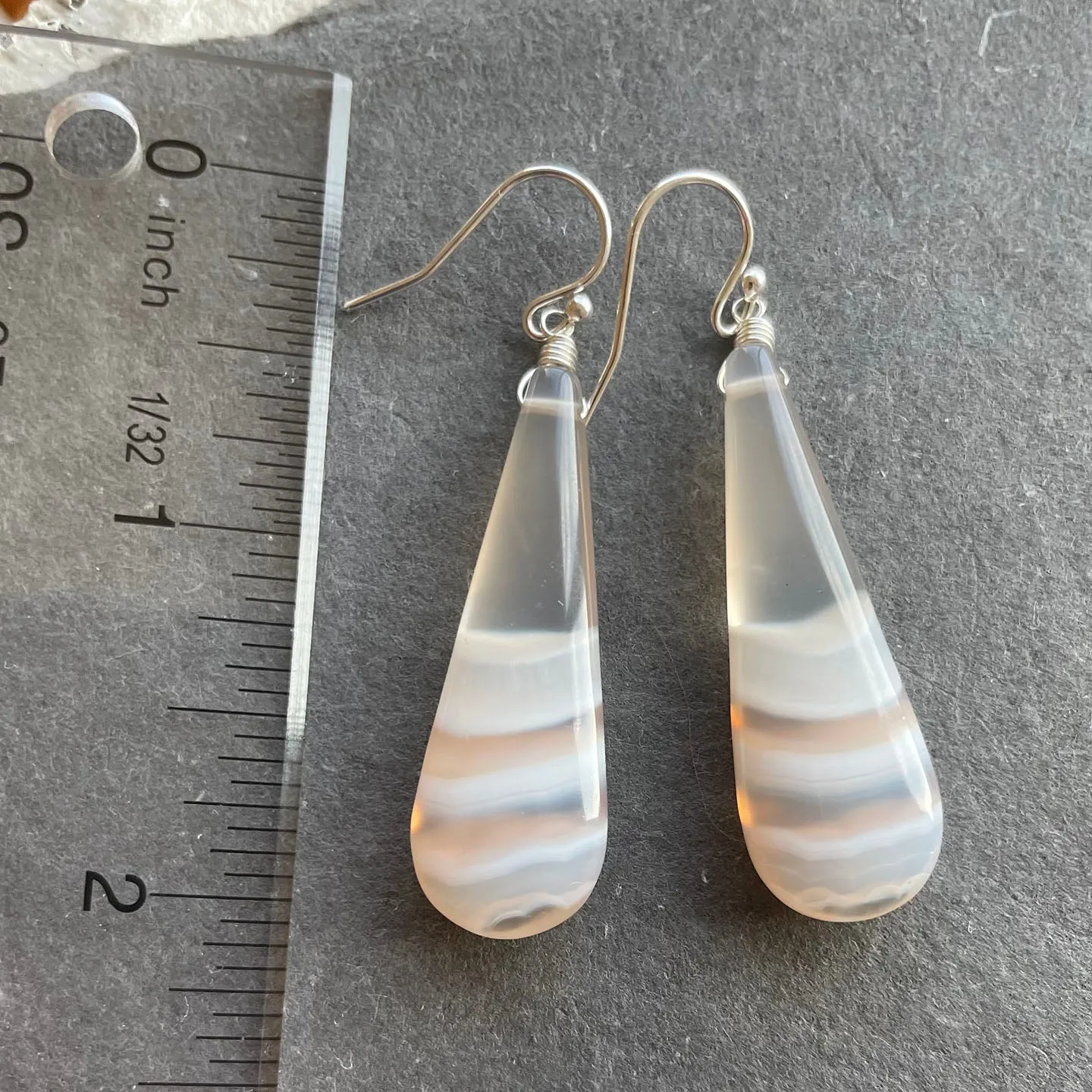 Creamsicle Agate Earrings, OOAK