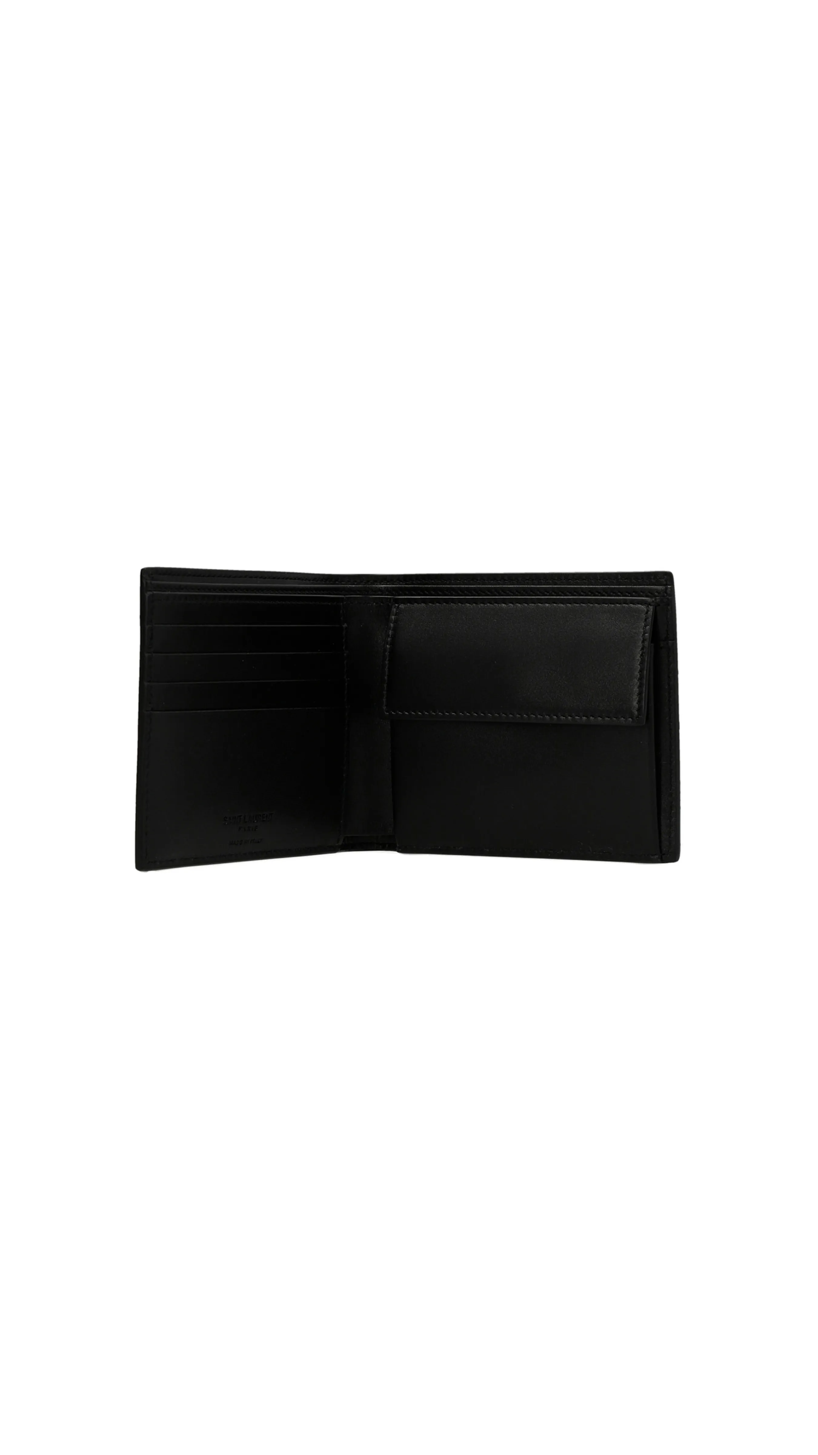 East/West Wallet With Coin Purse In Smooth Leather - Black