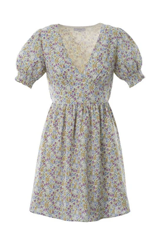 Frey Floral V neck dress