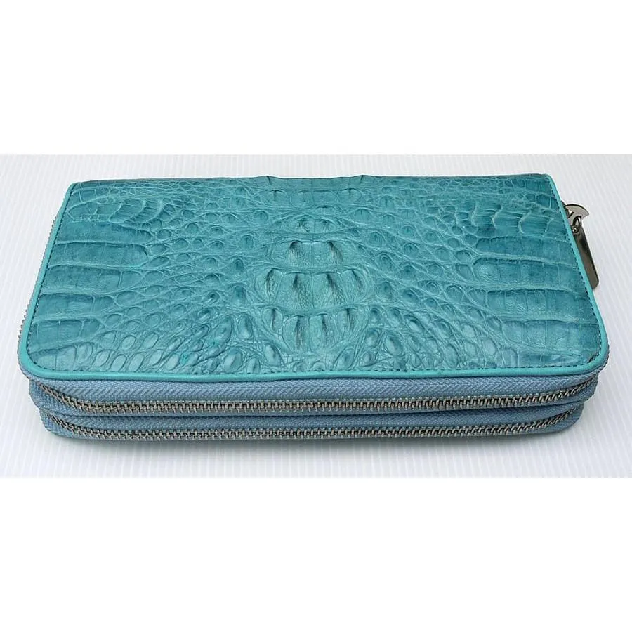 Genuine Blue-sky Crocodile Leather Long Ladies Wallet Purse