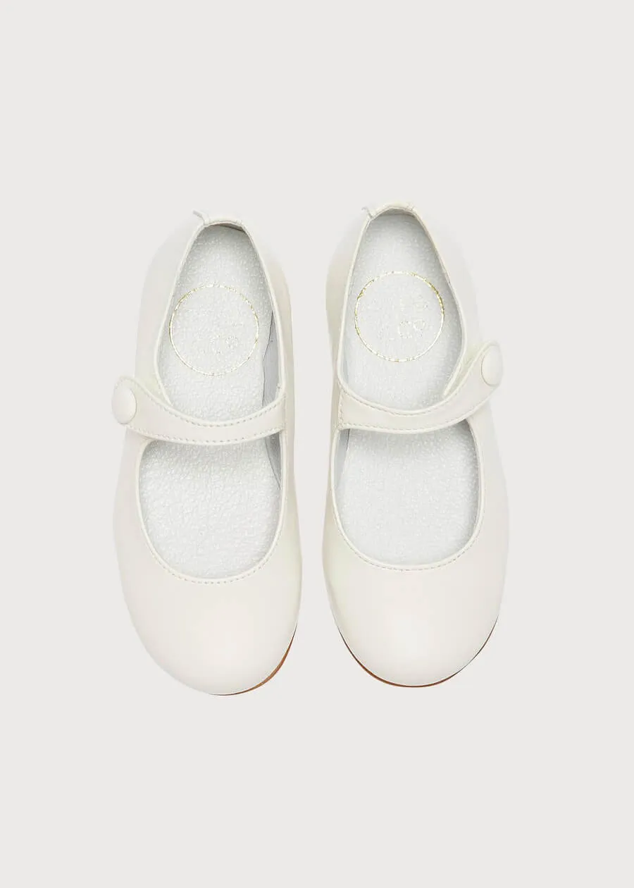 Girls Ivory Leather Mary Jane Shoes (20-34EU)