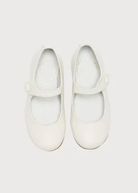 Girls Ivory Leather Mary Jane Shoes (20-34EU)