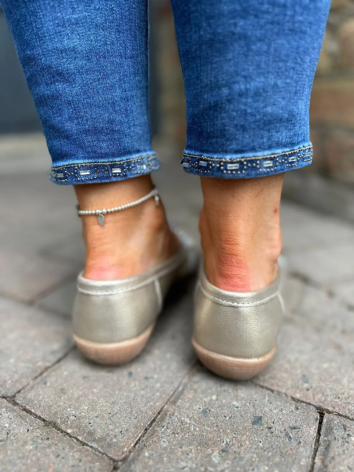 Gold Leather Tassel Loafer