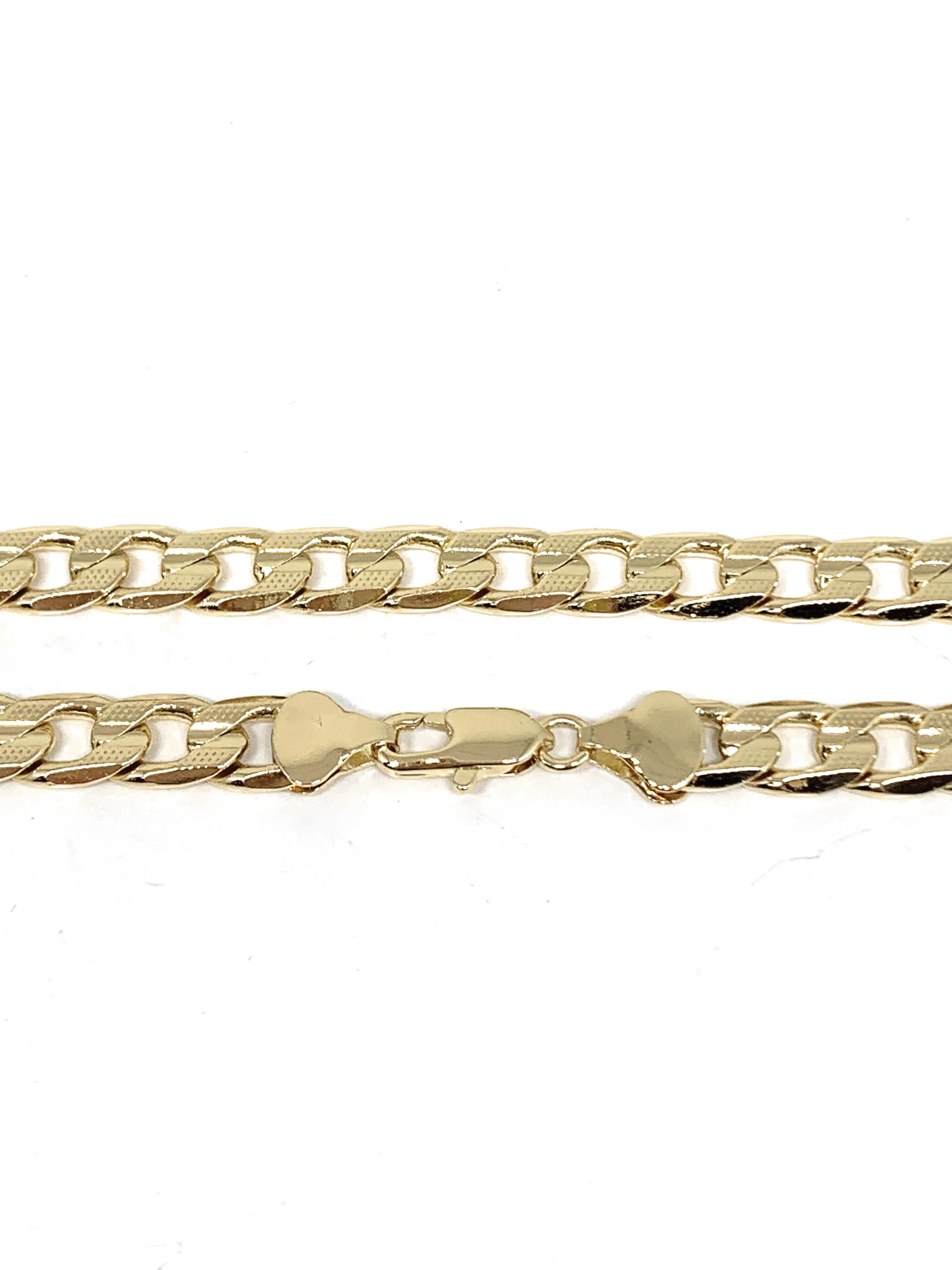 Gold Plated Men's Large 24-28 Inch Cuban Link Chain 8mm Width