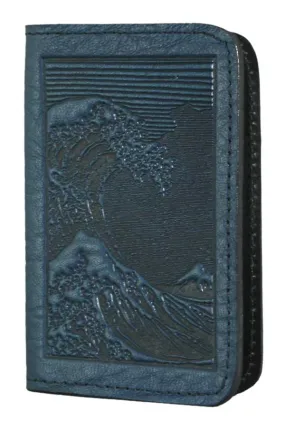 Hokusai Wave Leather Card Holder