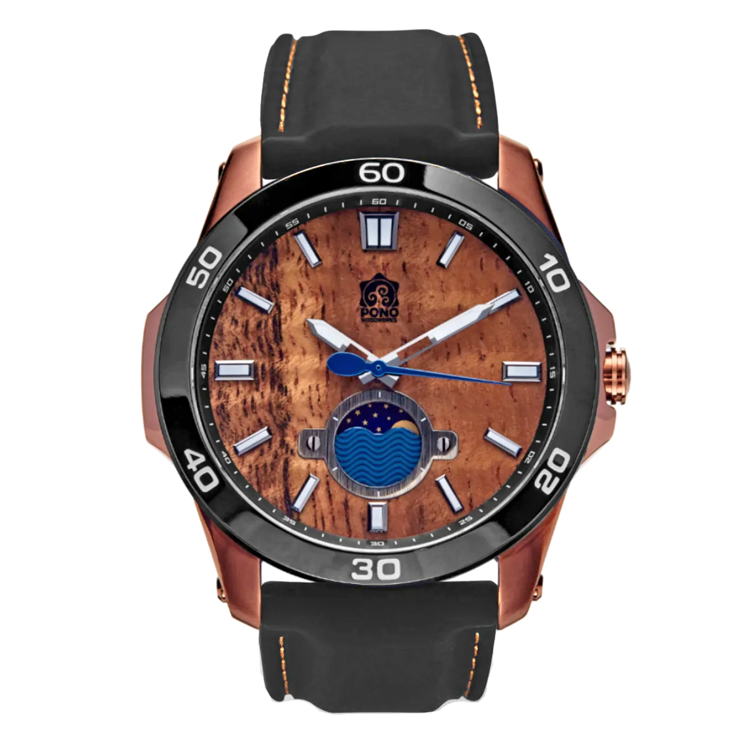 Koa Wood Face Watch - Castaway Copper