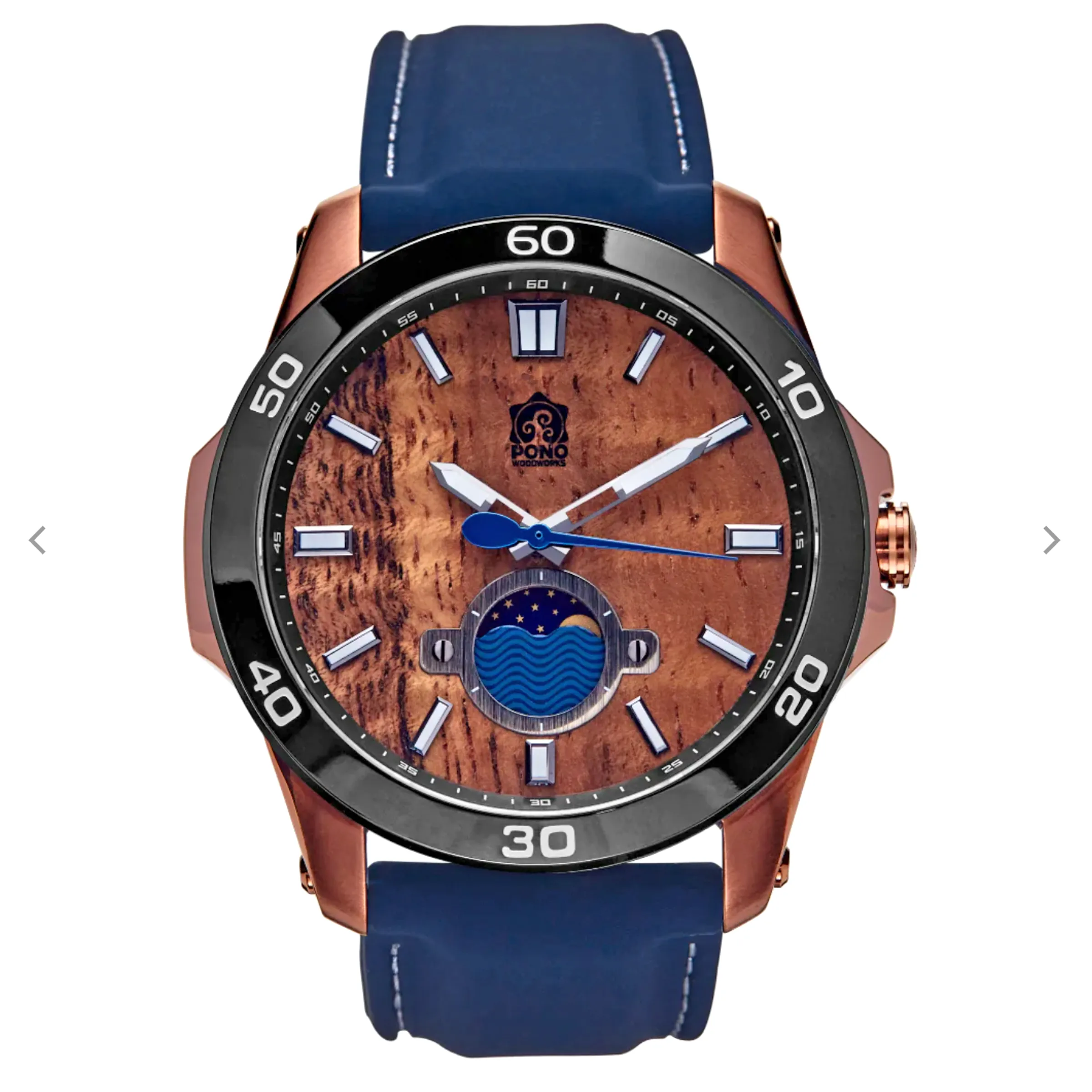 Koa Wood Face Watch - Castaway Copper