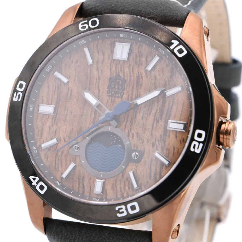 Koa Wood Face Watch - Castaway Copper