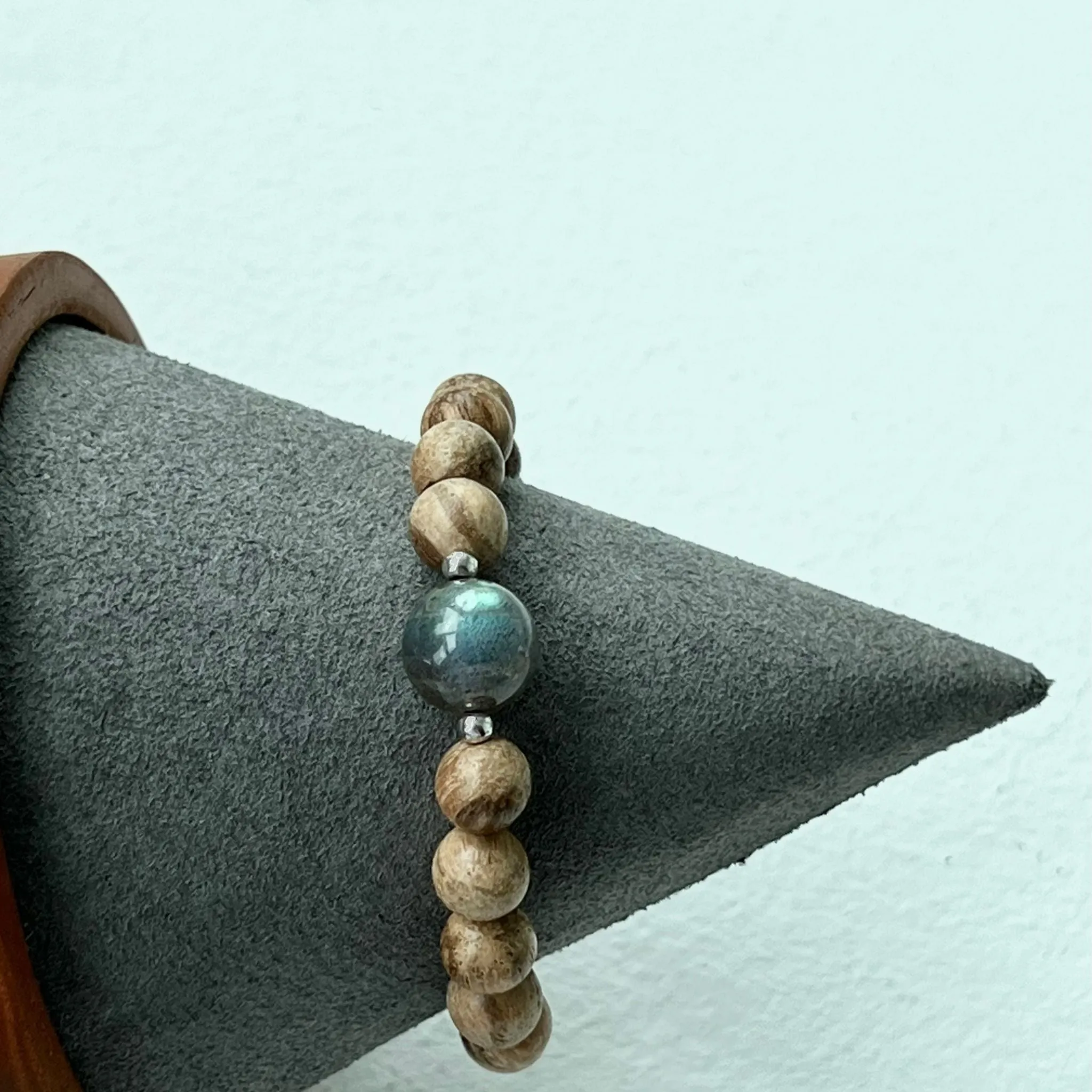 Labradorite & Agarwood Men Bracelet