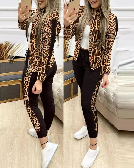 Long Pants Sports Suit Female Sweatshirt Sportswear Suit For Woman