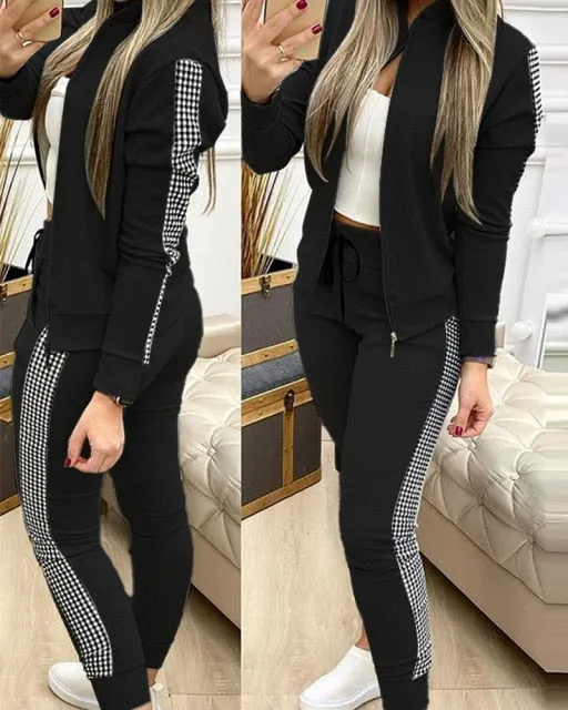 Long Pants Sports Suit Female Sweatshirt Sportswear Suit For Woman