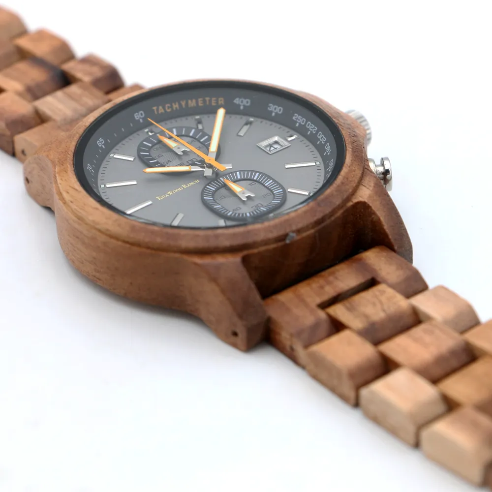 Mana Koa Wood Watch - Grey