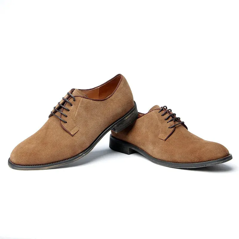 Men's Casual British Style Genuine Leather Pointed Toe Business Oxford Shoes