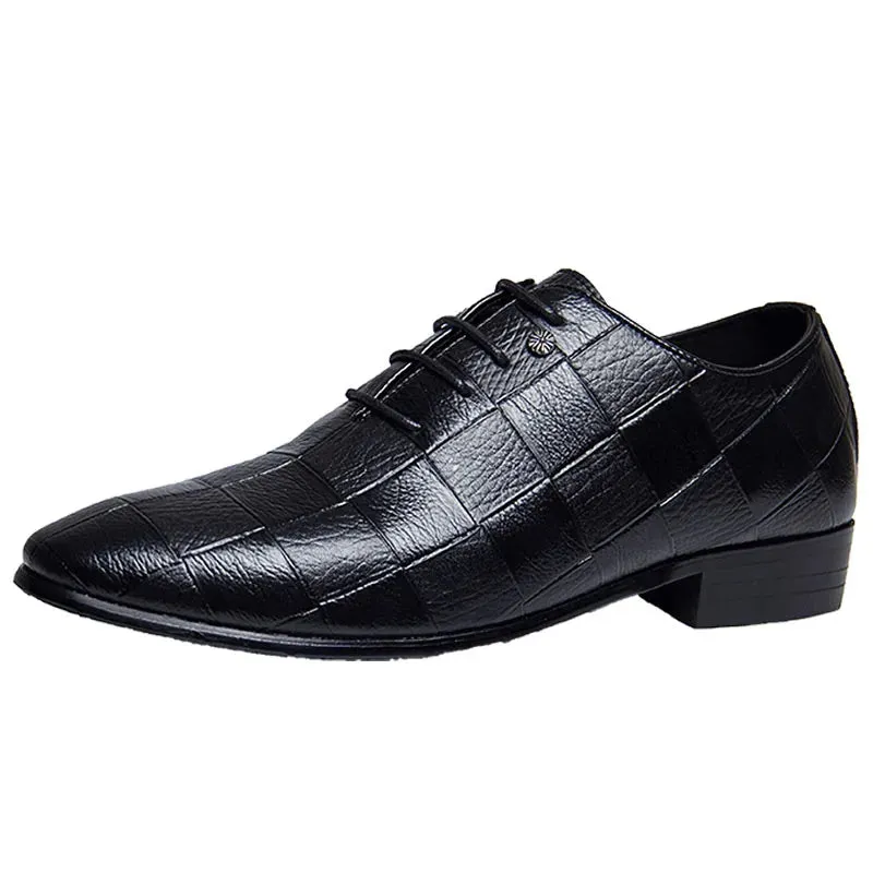 Men's Genuine Leather Classic Style Wing Tip Lace Up Formal Oxford Shoes