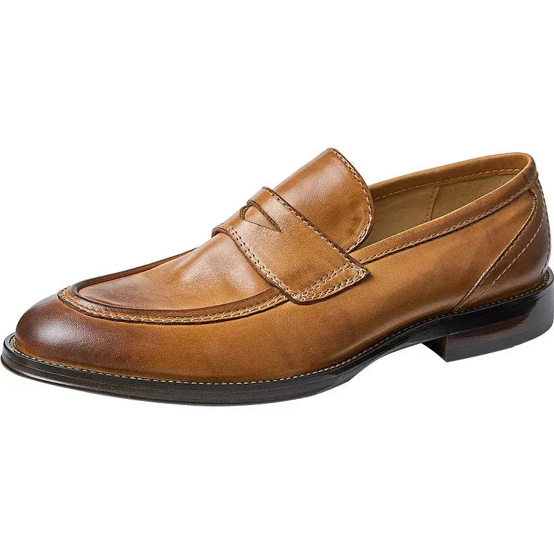 Men's Genuine Leather Slip-on High-End Business Casual Dress Shoes