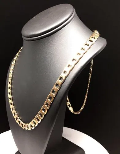 Men's Large Hip Hop 30 Inch Cuban Link Chain Gold Laminated 9mm Width