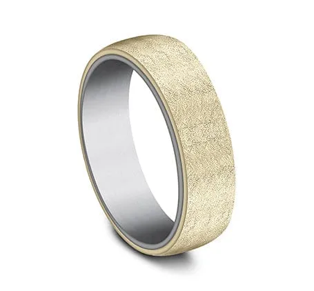 Men's Wedding Band, 6.5MM 14K Yellow Gold and Tantalum