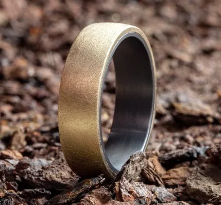 Men's Wedding Band, 6.5MM 14K Yellow Gold and Tantalum