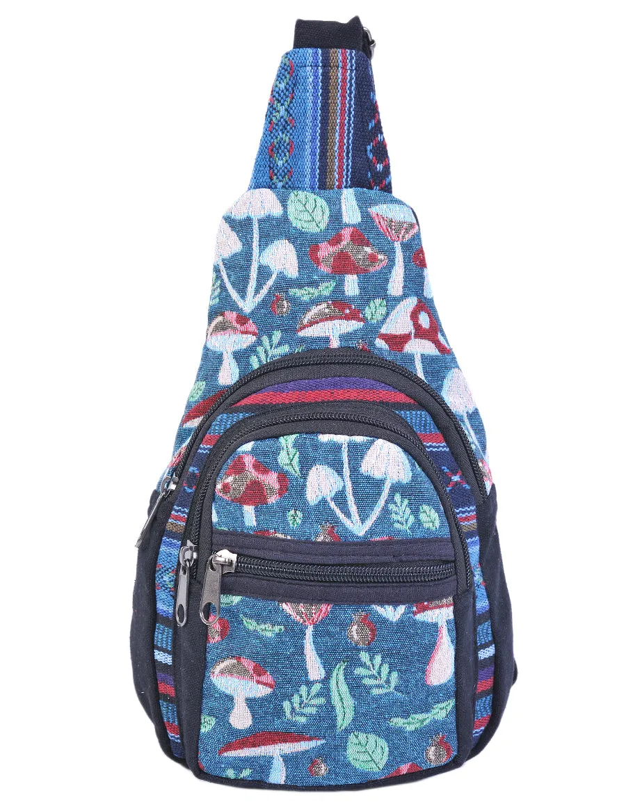 Mushroom Print Sling Bag