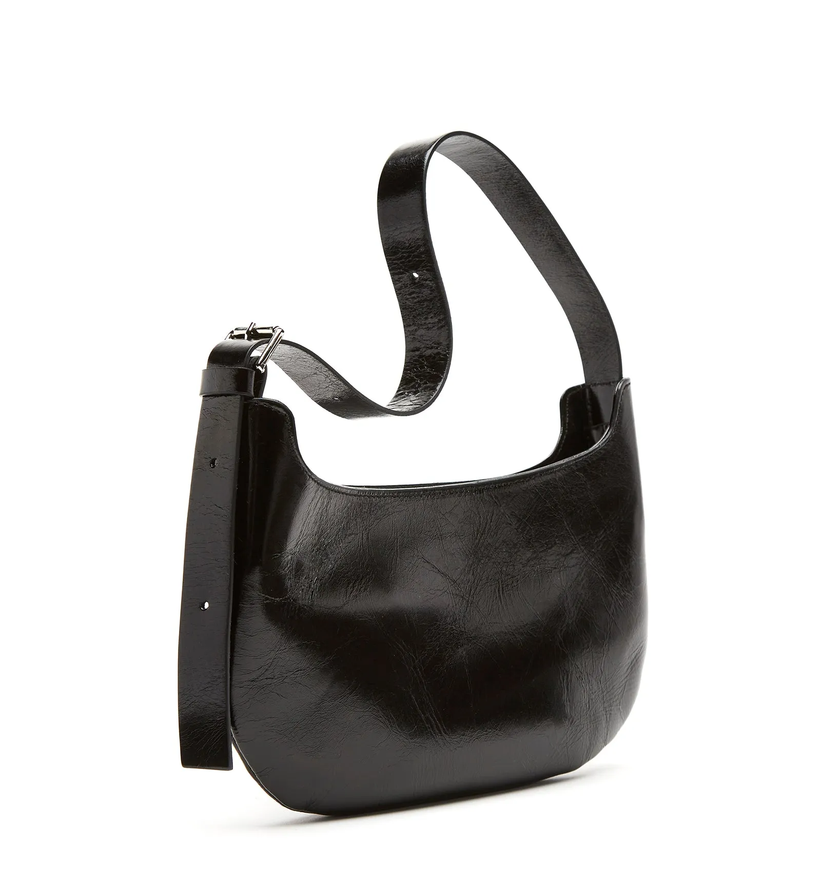 PRESTYN CRINKLE LEATHER SHOULDER BAG