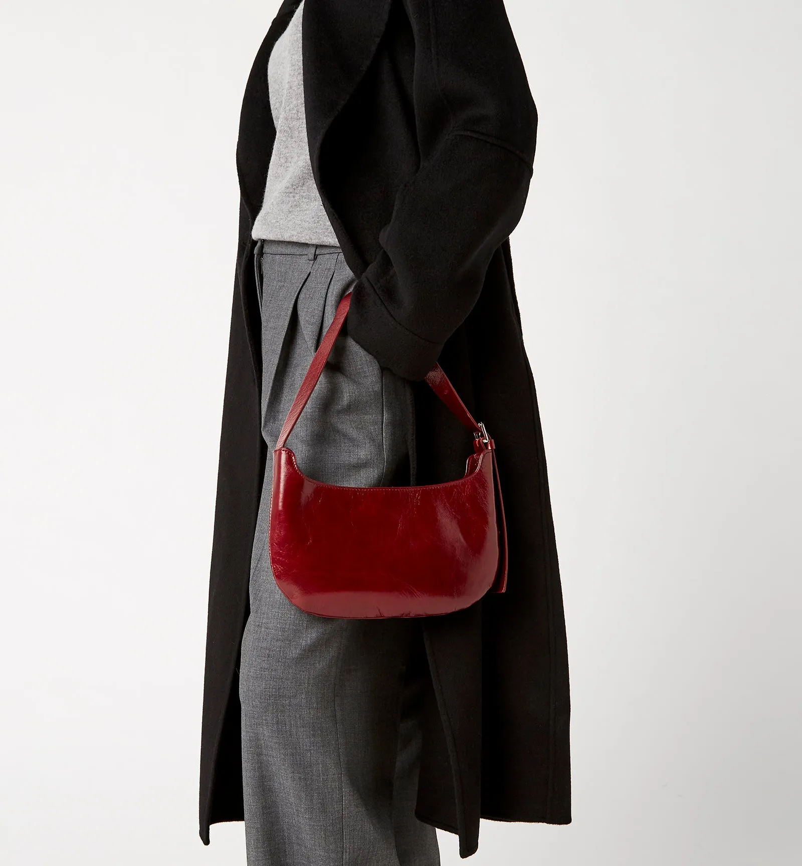 PRESTYN CRINKLE LEATHER SHOULDER BAG