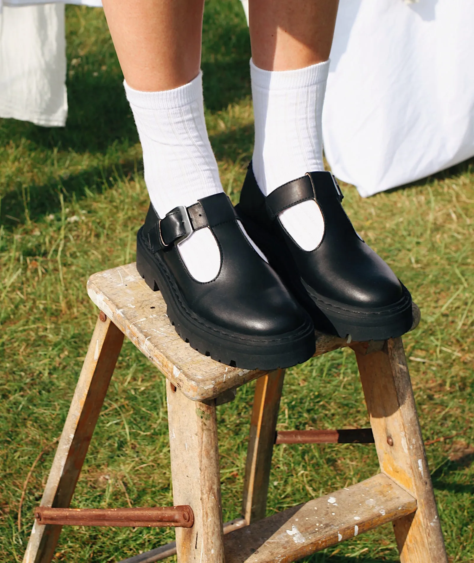 Spike Sandal - Black Leather