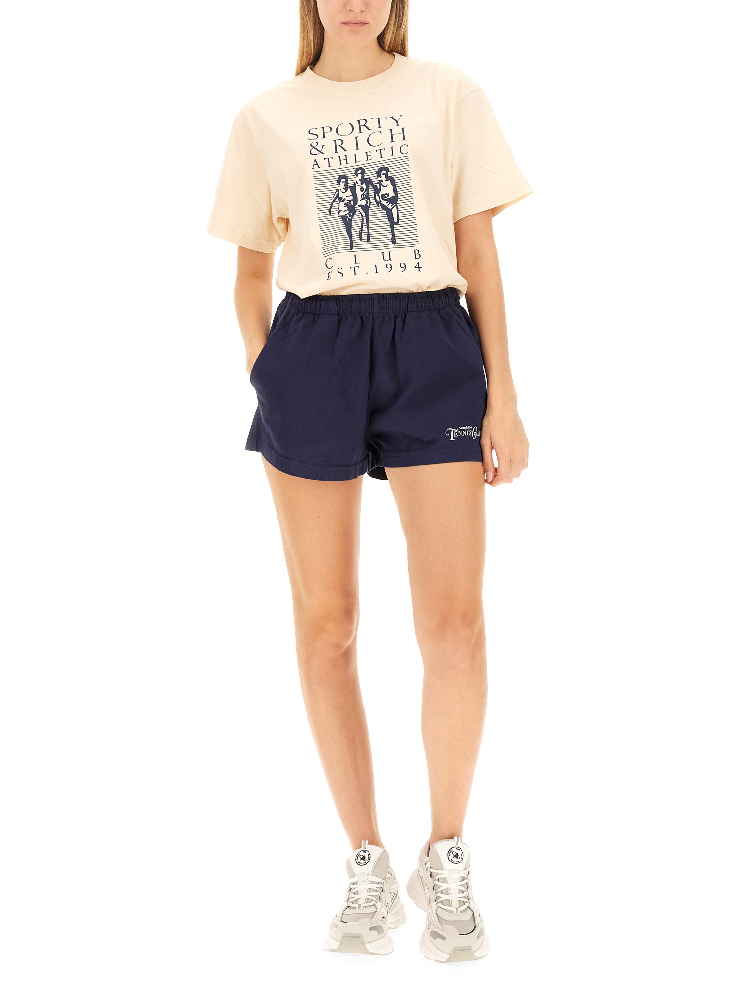 SPORTY&RICH    SHORTS WITH LOGO