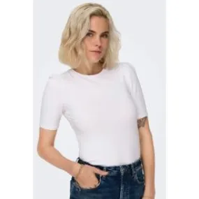 T-shirt con maniche a sbuffo donna Bianco