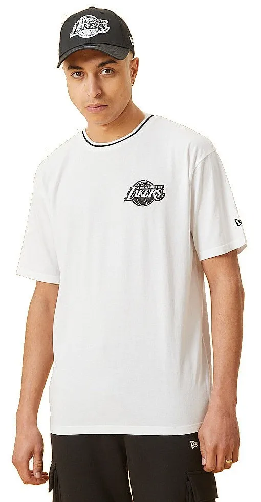 T-Shirt New Era Distressed Graphic Oversize NBA Los Angeles Lakers - White - men´s