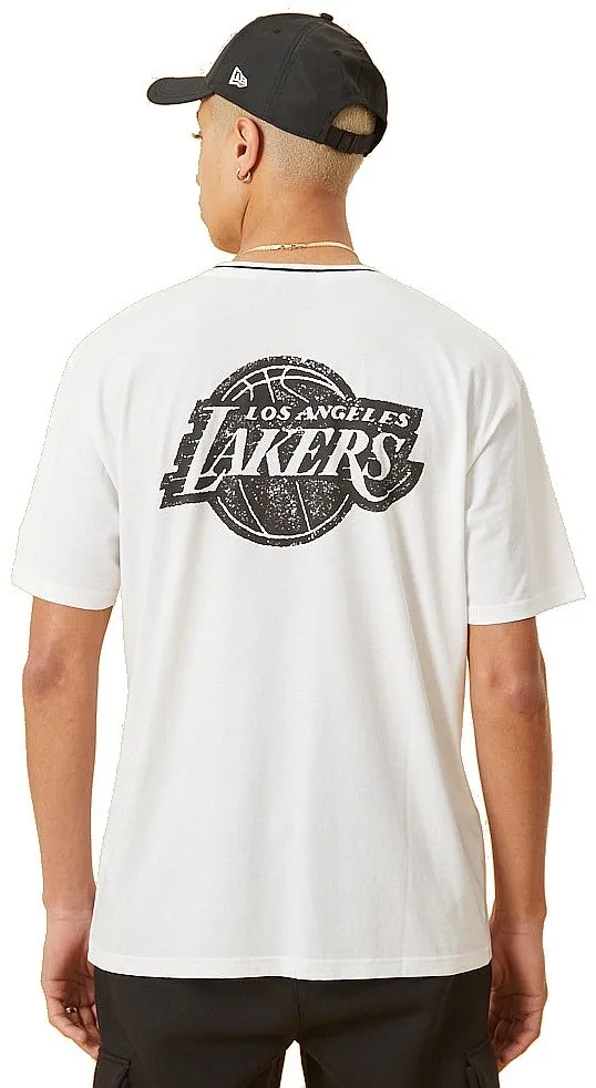 T-Shirt New Era Distressed Graphic Oversize NBA Los Angeles Lakers - White - men´s