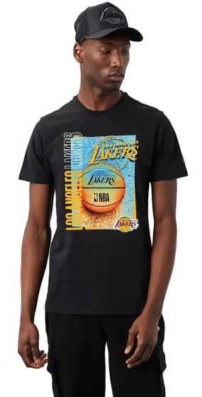 T-Shirt New Era Hoop Graphic NBA Los Angeles Lakers - Black/Trip - men´s